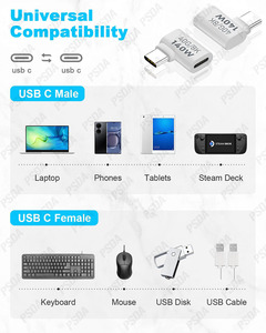 <span class=keywords><strong>USB</strong></span> <span class=keywords><strong>C</strong></span> maschio a femmina adattatore 90 gradi ad angolo retto tipo <span class=keywords><strong>C</strong></span> Extender 140W 40Gbps 60Hz per Thunderbolt 4/3 MacBook Pro/Air
