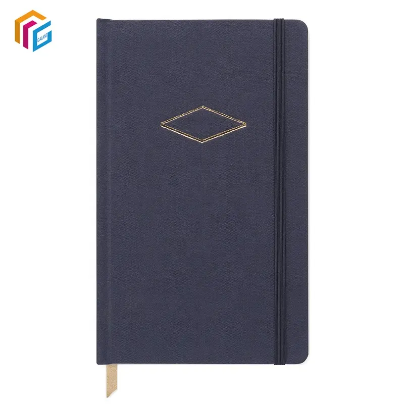 MOQ rendah Linen pribadi katun PU kulit buku harian buku catatan Logo kustom perencana alat tulis jurnal Notebook perencana cetak