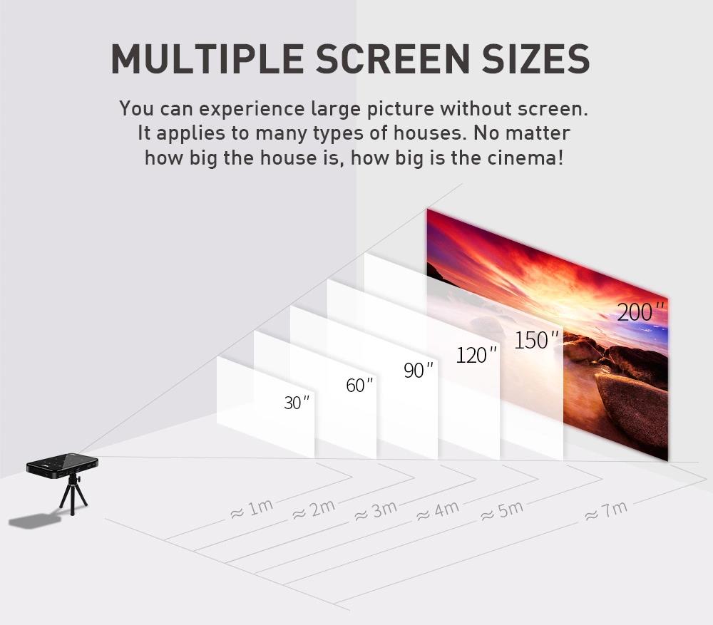 Ultra HD 4K Mobil DLP Etkileşimli Projektörler Cep Taşınabilir Ev Sineması 3