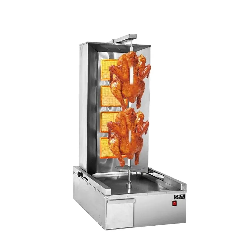 Infrarrojo lejano 1,2 M comercial pollo Kebab Maker Gas eléctrico independiente Doner Kebab máquina de corte parrilla barbacoa máquina