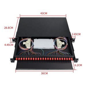 Precio de fábrica 1U 19 ''FC 24 puertos Panel de conexión de fibra óptica Tipo deslizante Óptico SM MM OTB FOPP Caja de terminales Rack Equipo óptico - Product Image 2