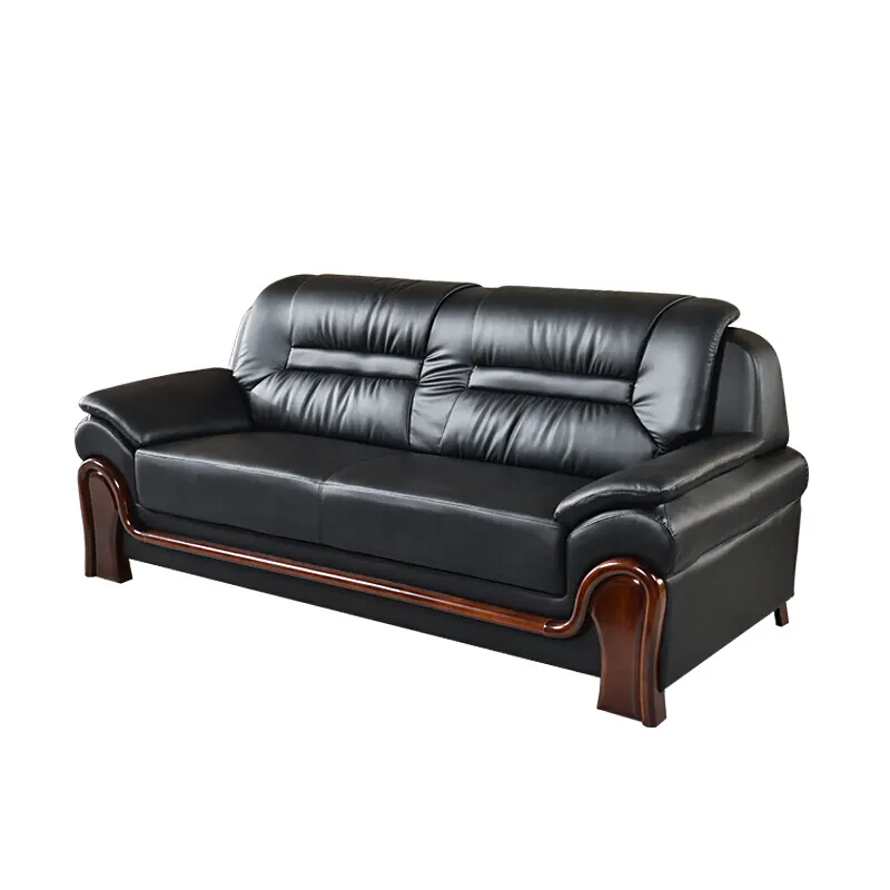 Eco-friendly Antique Style Synthetic Leather Soft 1/3 Seat Sofa Elastic Large Sectional Sofa Office Sofa Reception