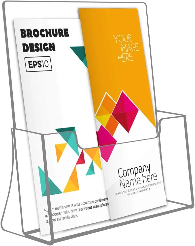 Acrylic Brochure Holder 8.5 x 11 inches 2 Pack Clear Acrylic Literature Holder Plastic Flyer Display Stand