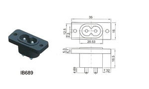 แผง C8ไฟฟ้าปลั๊กอะแดปเตอร์แปลงไฟฟ้า AC 250V 2.5A ปลั๊ก2ขา IEC ปลั๊กไฟหลายช่อง - Product Image 4