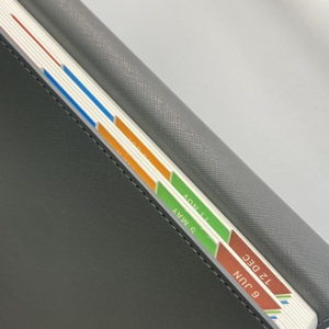 A5 Wholesale Custom Printing Three Fold PU Leather 2024 Daily Planner <strong>Notebook</strong> with <strong>Indexes</strong> Grey - Product Image 5
