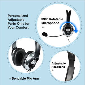 Noise Reduction USB Wired Business Headset With Mic, High-end Call Center Headphone With Mic for <strong>Computer</strong> - Product Image 3
