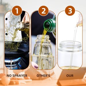 LOVFE кухонный диспенсер и распылитель для масла 470 мл 2 в 1 стеклянная бутылка для масла для приготовления пищи - Product Image 5