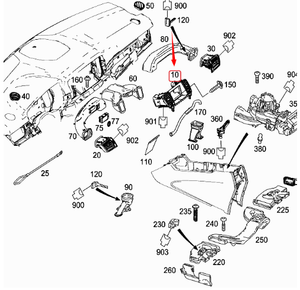 1668300054 Suitable for the Middle air Conditioning Outlet Assembly of the Old Mercedes Benz ML/GLE W166 (Low Configuration) - Product Image 4
