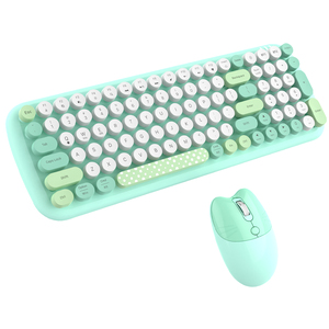 2,4 GHz inalámbrico Bluetooth modo dual retro colorido teclado y ratón redondo conjunto combinado - Product Image 4