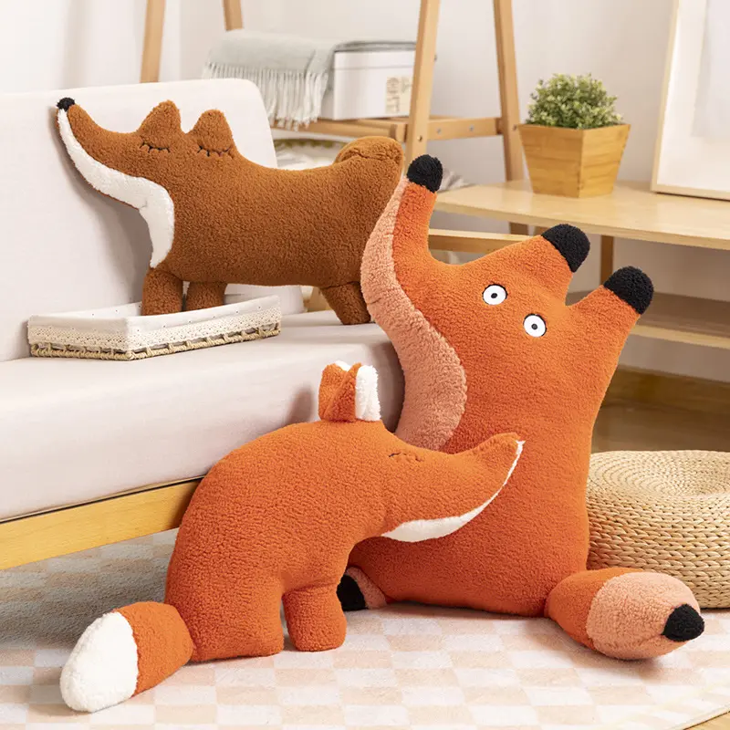 Avocatt naranja zorro rojo peluche Animal de peluche abrazo y abrazo con tela suave blanda y relleno lindo juguete para regalo