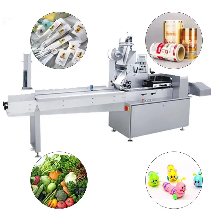 Fully automatic horizontal fried dough twist wrapping flow packing machine