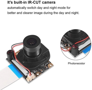 Raspberry Pi 4 B 3 B + Modulo Della Macchina Fotografica Automatica IR-Cut Commutazione Day/Night Vision Video Modulo di Messa A Fuoco Regolabile 5MP 1080p - Product Image 4