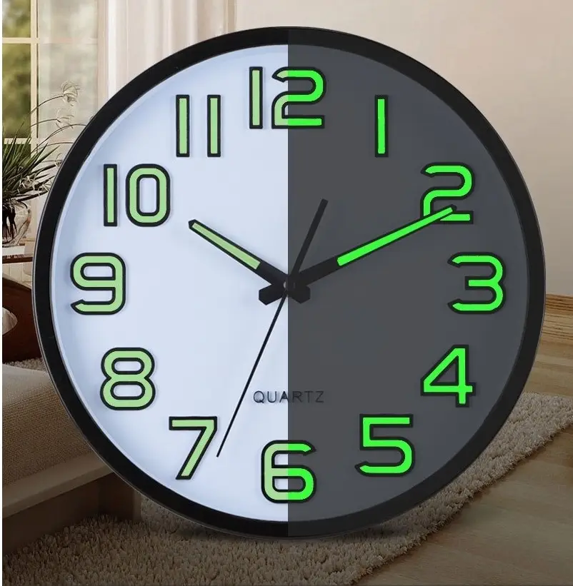 Квадратные часы RD с круглым циферблатом и ночным светильником, Заводская поставка, Светящиеся Настенные часы для украшения дома, гостиной