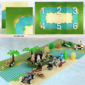 Classic Baseplate with River Grassland <strong>Pattern</strong> Base Plates <strong>Building</strong> <strong>Blocks</strong> 32 X 32 Dots Island Bricks Baseplates