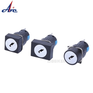 16mm Rotary Key Selector <strong>Switch</strong> 6 Pins 2NO 2NC <strong>Rectangle</strong> Round square <strong>Button</strong> Key <strong>Push</strong> <strong>Button</strong> <strong>Switch</strong> A16-11ZK - Product Image 5