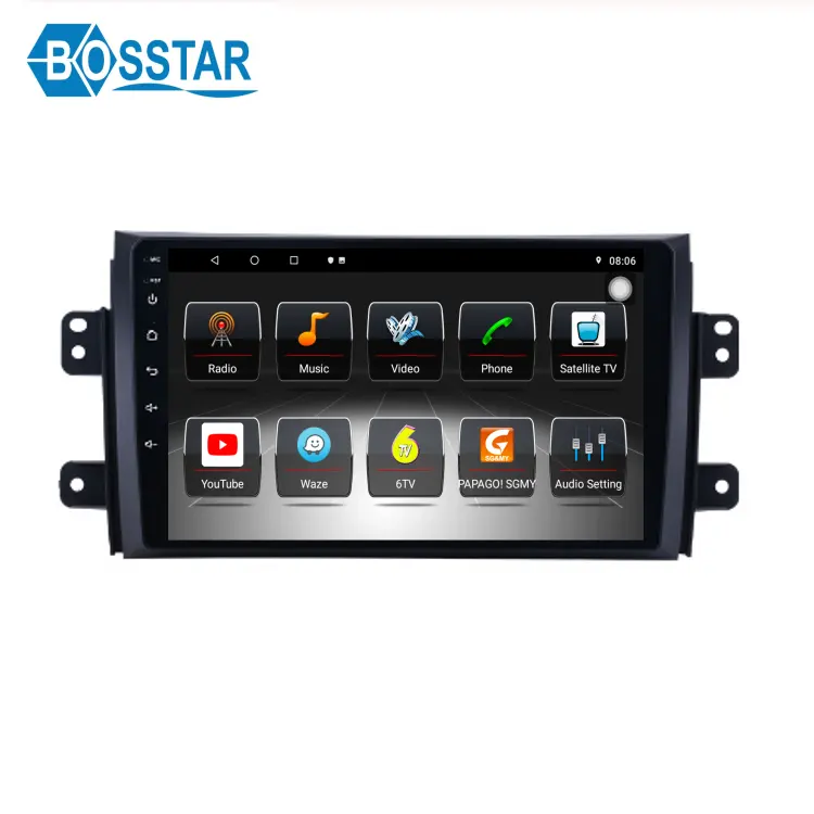 Bosstar 오디오 시스템 탐색 스즈키 Sx4 2015 라디오 FM SWC 자동차 dvd 플레이어