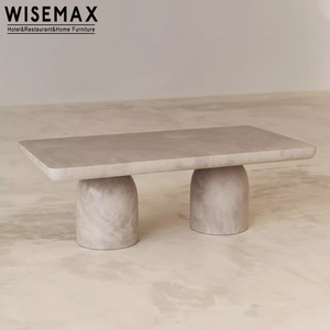 WISEMAX mobilya Modern tasarım beton kahve ve yan masa dikdörtgen merkezi mermi şekli bacaklar ile oturma odası için - Product Image 3