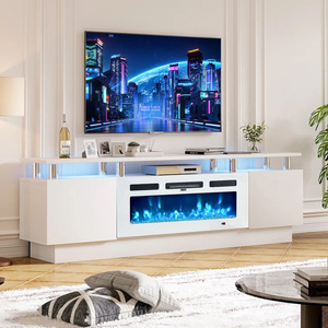 70 ''<span class=keywords><strong>TV</strong></span> đứng cho <span class=keywords><strong>TV</strong></span> lên đến 80'' với Lò sưởi điện và có thể điều chỉnh kệ - Product Image 1