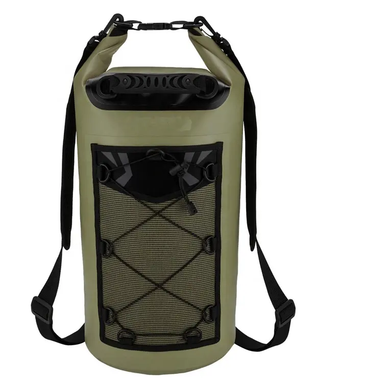 Braço cor verde impermeável mochila seca 20L /30L/40L tamanho personalizado e logotipo