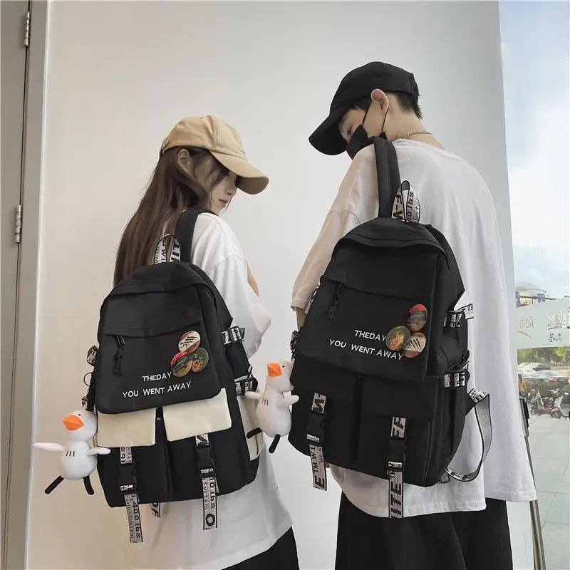 Tas sekolah ransel unisex Junior banyak warna ransel santai siswa multifungsi ransel kapasitas besar