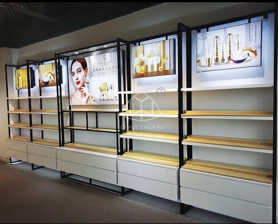 Display Showcase Tafel Beauty Supply Store Plank Make Studio Ontwerp Cosmetische Winkel Meubels