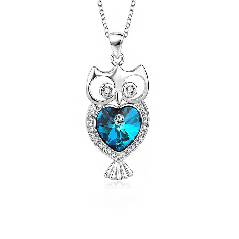 Nuovo design collana aquila femminile semplice moda rubino collana 925 gioielli in argento sterling