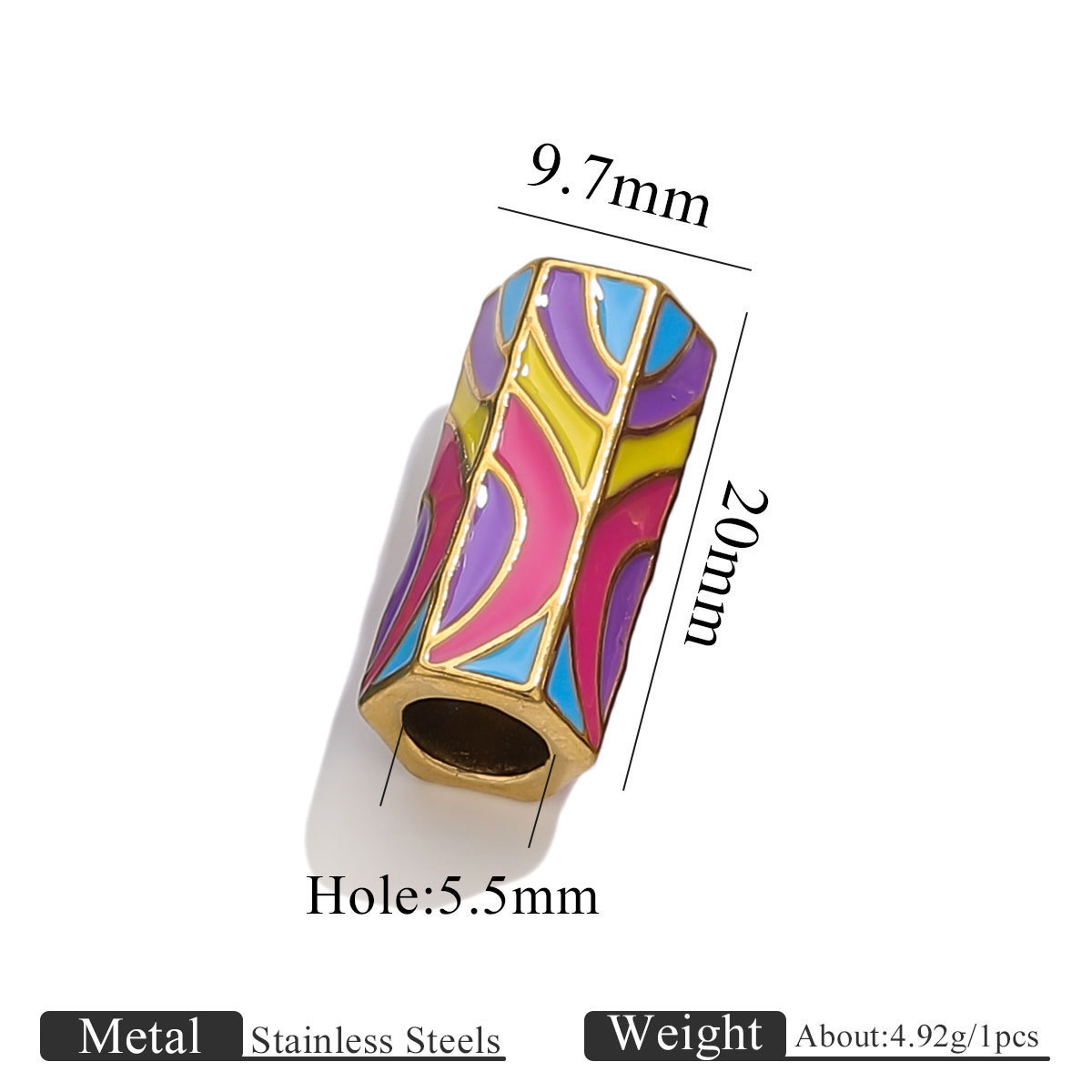 Rainbow Stripe Enamel Bea
