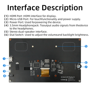 10,1 Zoll IPS 1024*600 LCD-Display Kapazitiver Touchscreen Kompatibel mit Raspberry Pi 3B 4B