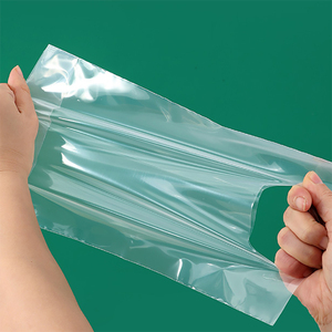 Özel baskı temizle Take Away Fast Food ambalaj kare alt plastik alışveriş saplı çanta - Product Image 5
