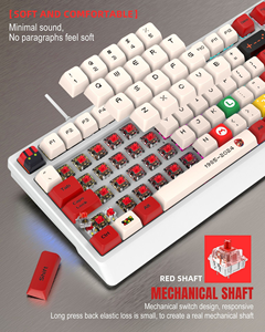 OEM Teclado Gamer Arco Iris con cable Teclado retroiluminado mecánico PC Computadora RGB Diseño ergonómico Teclado para juegos de 98 teclas - Product Image 5