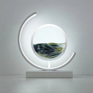 3d שעון חול מיטת חול נע להאט קרפט Led לילה אור חול טובעני נוף זורם חול תמונה שולחן אורות