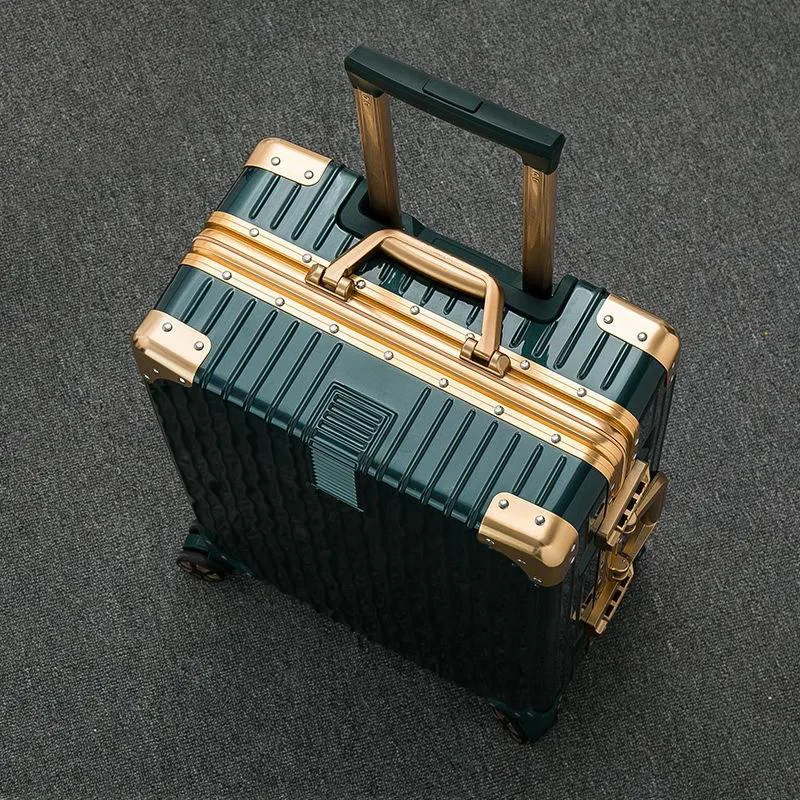 Hot sale universal wheel trolley case stock wholesale large capacity chain aluminum alloy frame luggage