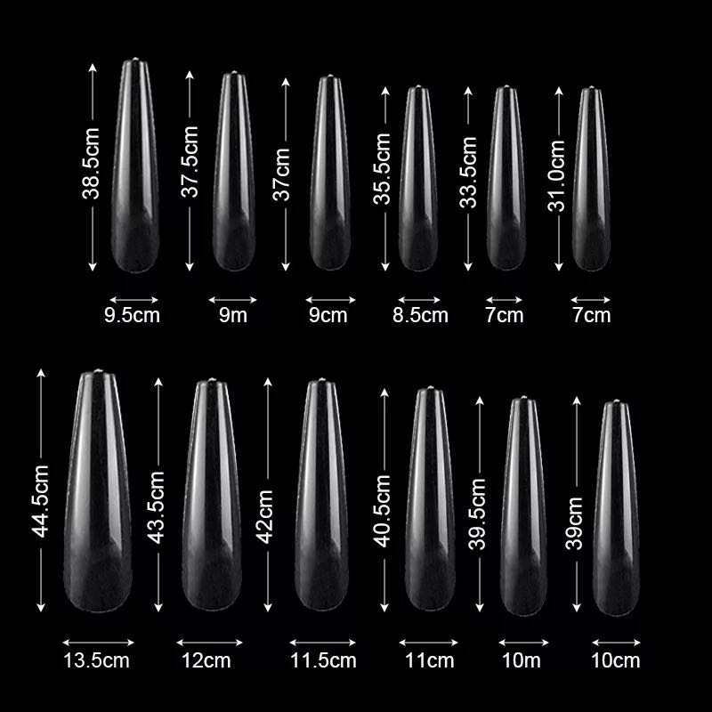 240pcs Box Full Cover Coffin Clear