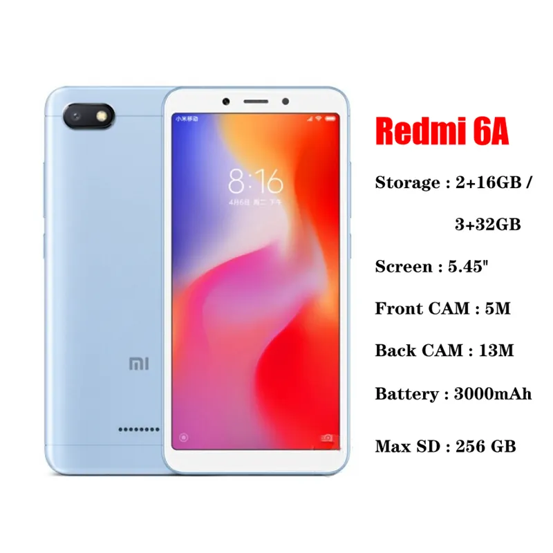 Großhandel Original Xiaomi Redmi 6A 2+16 GB Android Smart Phone 4G Lte Redmi 6A gebrauchte Handys zu verkaufen