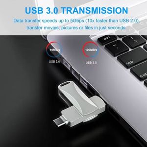2 in 1 metal tip-c usb bellek cep telefonu bilgisayar için sürücüler çift kullanımlı yüksek hızlı 3.0 anahtarlık 1tb U disk - Product Image 4