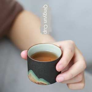手描き禅カップ手作りレトロ中国陶器マスターカップ景徳鎮磁器カンフーティーセットティーカップ