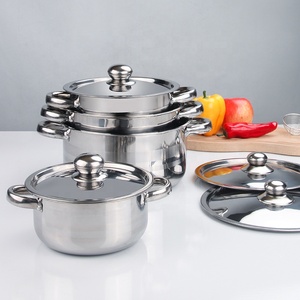 8 Pcs Large Capacity Stainless Steel Soup Pot <strong>Set</strong> High Quality Non-stick <strong>20</strong>-26cm Cookware <strong>Set</strong> with Gift Box