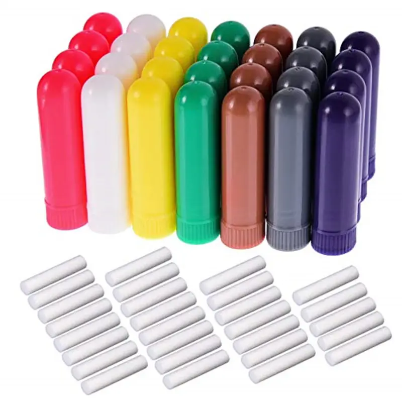 Inhalateur en plastique sans BPA, 50 pièces, récipients nasaux avec osier en coton de haute qualité sans BPA