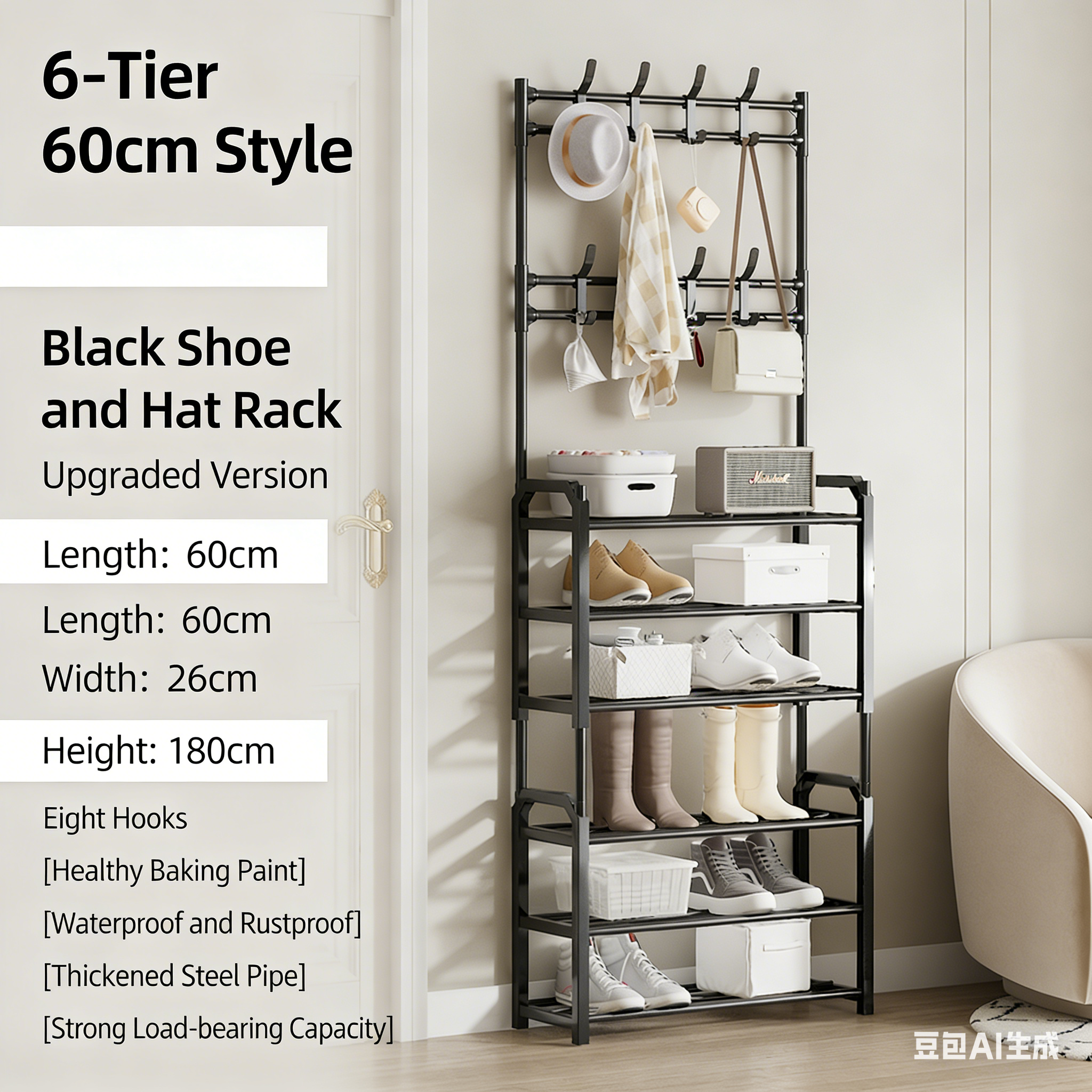 6 capas-60cm+ negro