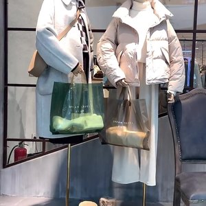 ソフトループハンドル付き卸売プロモーションロゴ印刷包装ショッピングPEプラスチックトートバッグ - Product Image 1