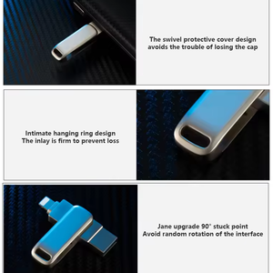 USB 3,1 Metal USB Flash Drive, almacenamiento, USB Pen Drive 2 en 1 Velocidad Exportar globalmente Disco de memoria 32GB Astilla para estudiante u oficina