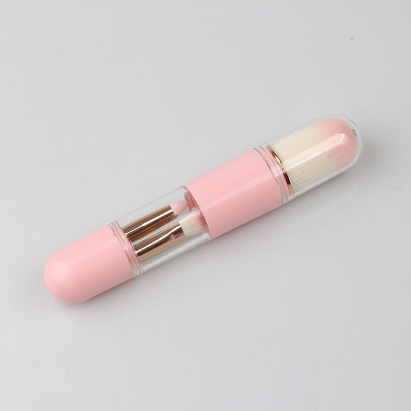 6-in-1 portable makeup brush-pink-opp packaging