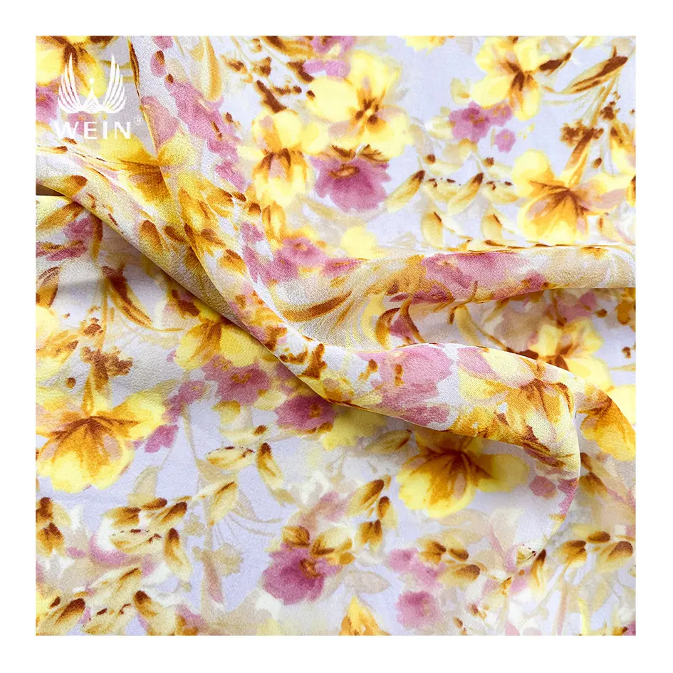 WI-A18ผ้าชีฟองมุกนิ่มระบายอากาศลายดิจิตอลลายดอกไม้สำหรับชุดเดรสผู้หญิงผ้าชีฟองพิมพ์ลาย