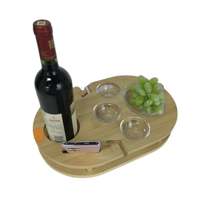 Hình bầu dục tre ghế Snack Khay Sofa tay vịn bảng cho đồ uống đồ ăn nhẹ & điều khiển từ xa linh hoạt Non-Slip sofa cánh tay Clip bảng - Product Image 2