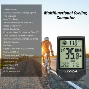 Ordenador inalámbrico para ciclismo, ordenador para bicicleta, cadencia, multifuncional, a prueba de lluvia, ordenador para ciclismo con retroiluminación LCD - Product Image 4