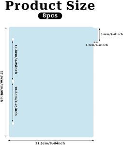 कस्टम पारदर्शी ए 4 फ़ाइल फ़ोल्डर पृष्ठ विभाजक 3-रिंग बिंदर 8 टैब इंडेक्स प्लास्टिक बाइंडर - Product Image 5