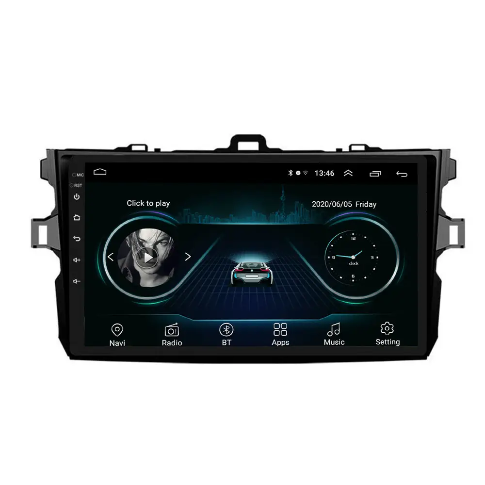 Autoradio Android 9 pouces pour Toyota COROLLA Auris 2006 2007 2008 2009 2010 2011 2012 2013 Lecteur audio stéréo vidéo pour voiture