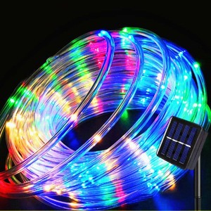 Hochwertige batterie-/USB-/solar betriebene mehrfarbige Kupferdraht rohrs chnur 8 Funktion LED-Seil leuchte für den Außenbereich - Product Image 4