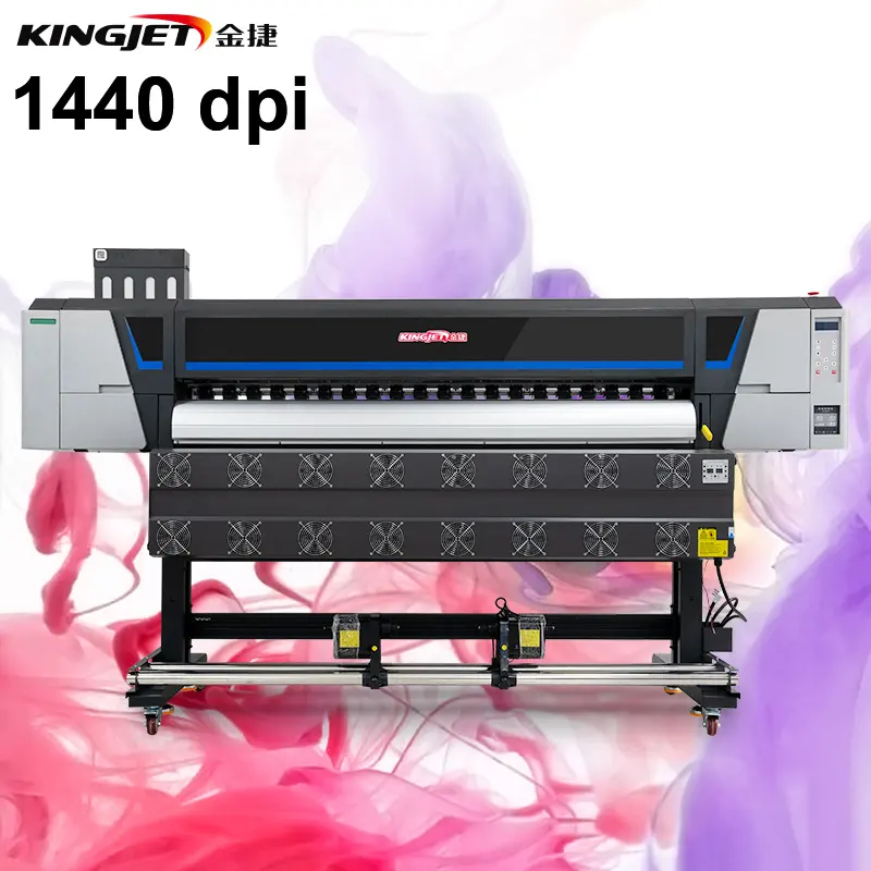 Fabricante Kingjet gran formato lienzo vinilo Banner cartel inyección de tinta Eco solvente impresora I3200 cabezal de impresión