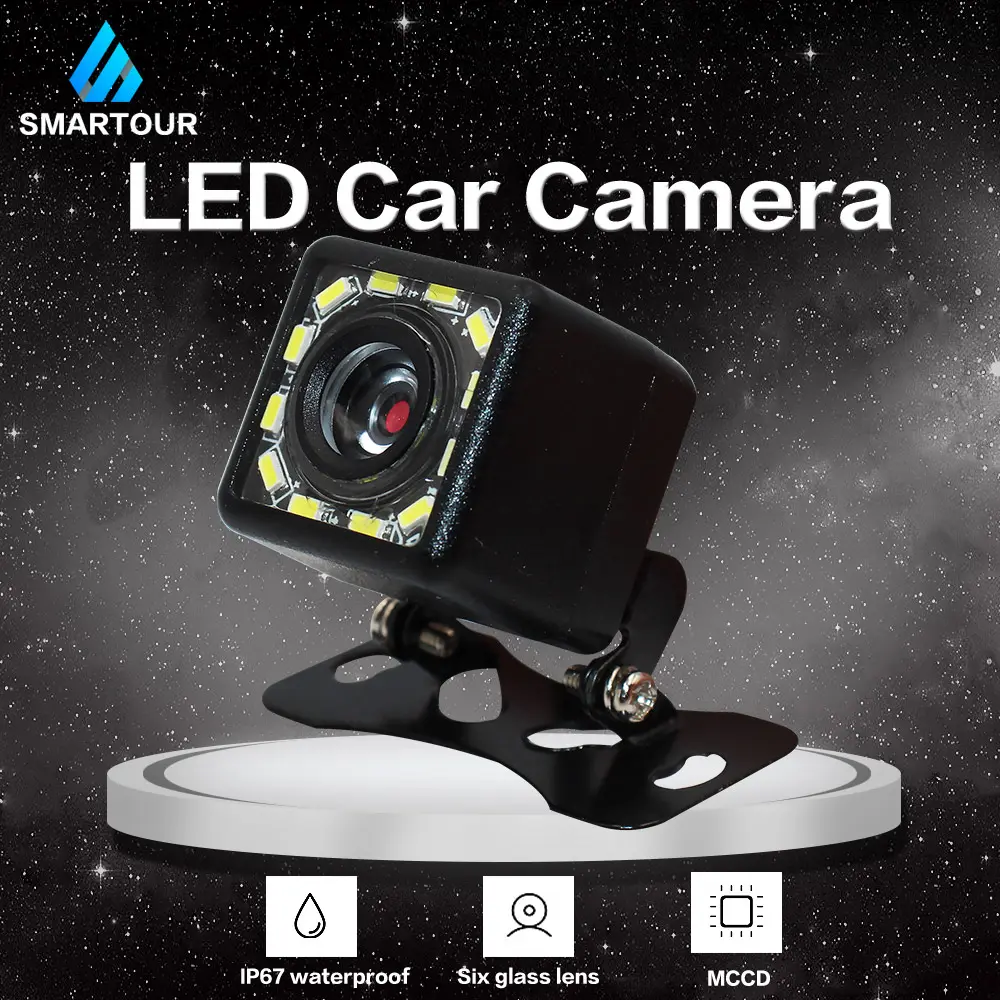 Smartour 4/8/12 Leds dikiz kamera araba balık gözü araba kamera ters yardım için yüksek çözünürlüklü gece görüş ters görüntü